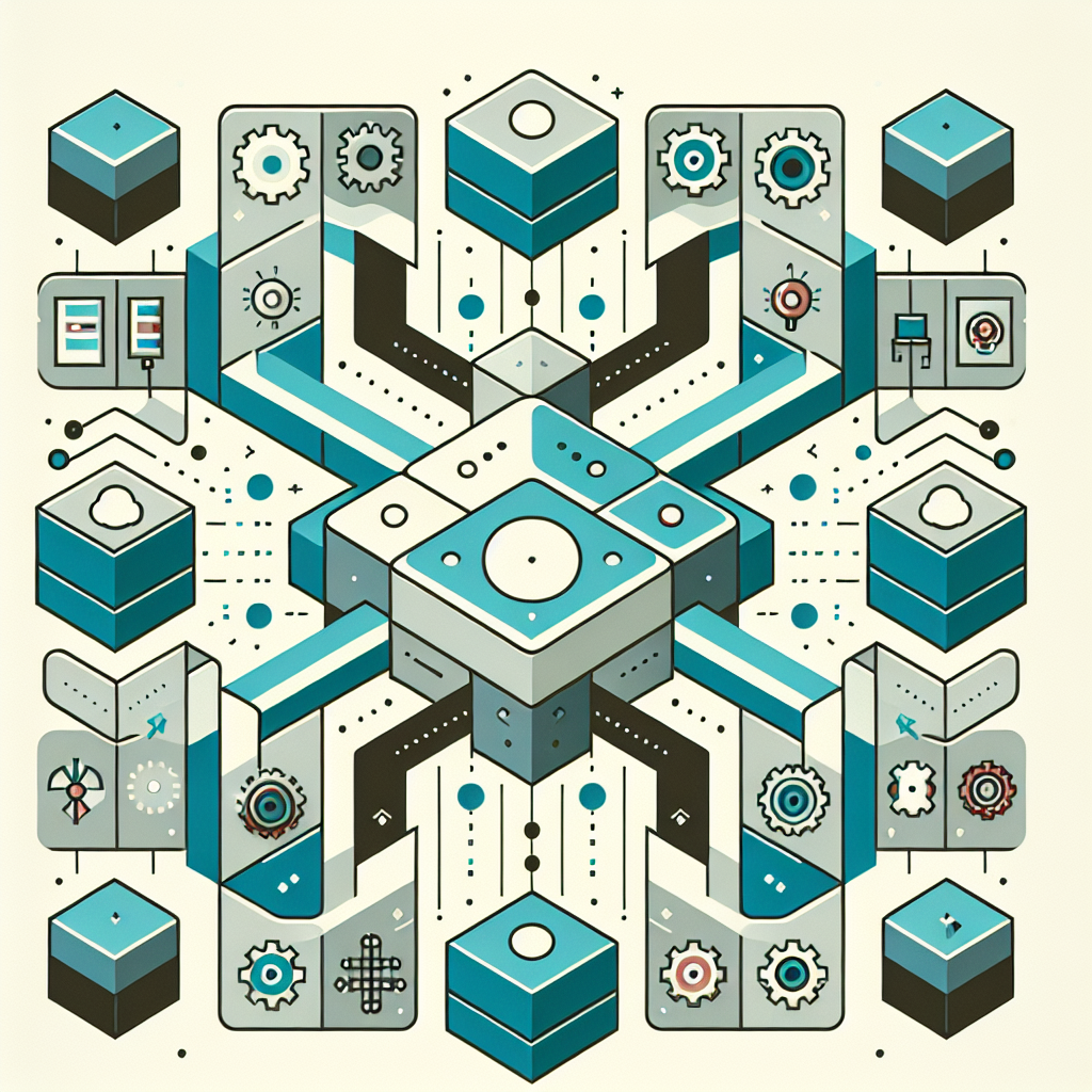 Abstract system image representing custom software as a business strategy